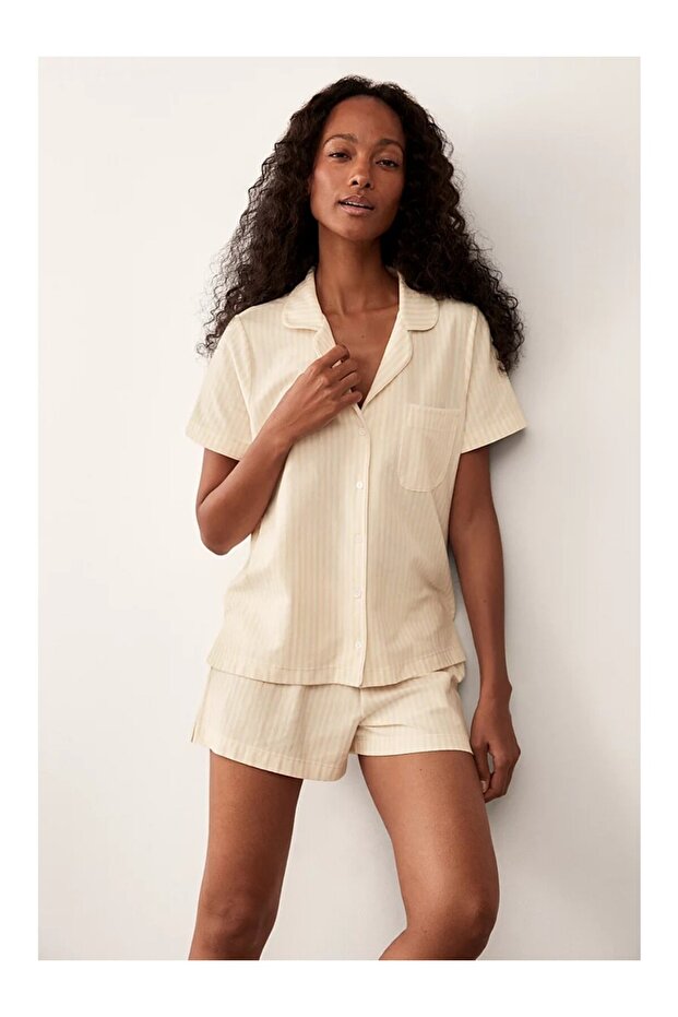 Cooling Henley Women's Short Pajama Set