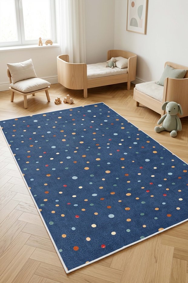 Play Mat Machine Washable Non-Slip Base Stain-Resistant Children's Room Carpet