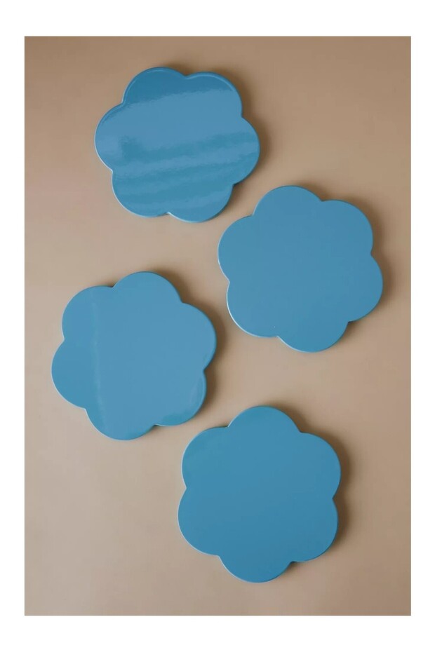 Addison Ross Glossy Lacquered Coasters with Edge Detail, Set of 4