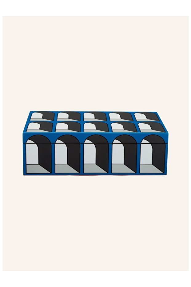 Arcade Storage Box, 25.5X15X8 Cm, High Gloss Painted, Velvet Lining Lid