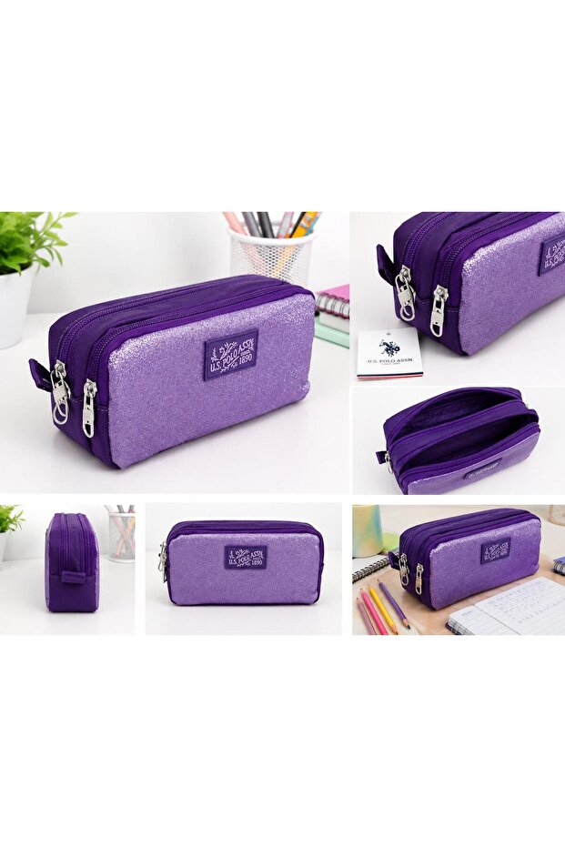 Double Compartment Pen Holder with Glitter Detail Plklk