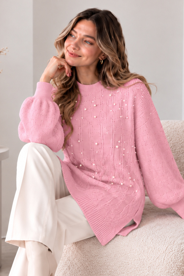 Stoned Knitwear Sweater K6041 Pink