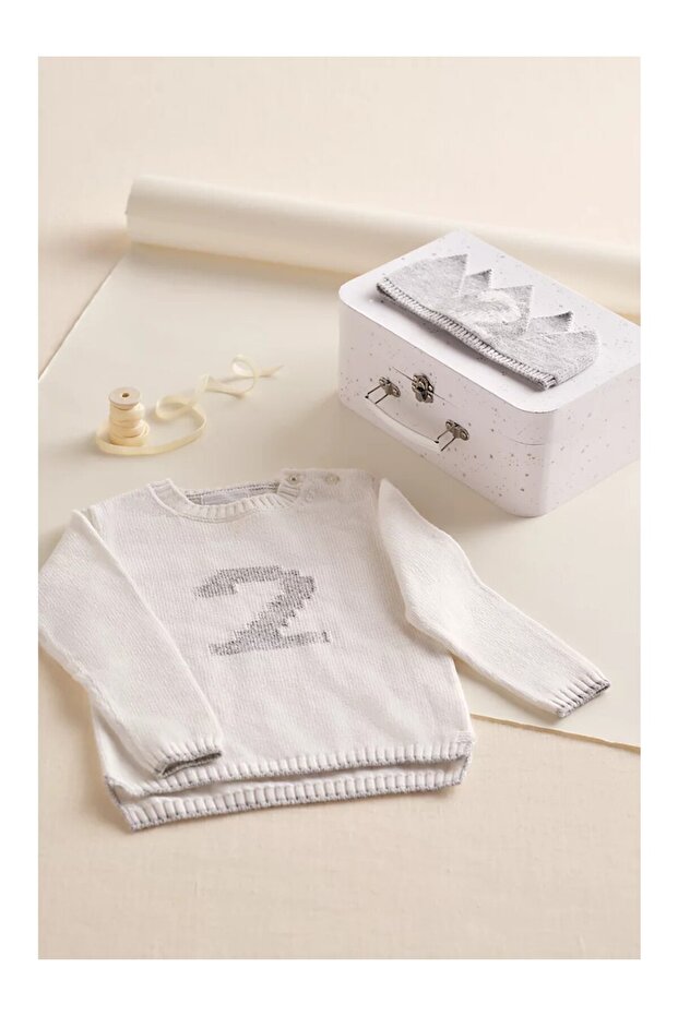 Organic Cotton Blend 2Nd Birthday Sweatshirt and Crown Gift Set