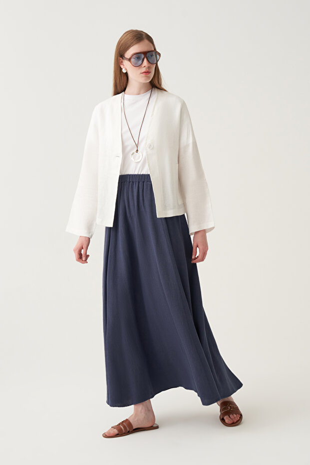 Elastic waist modal flared skirt