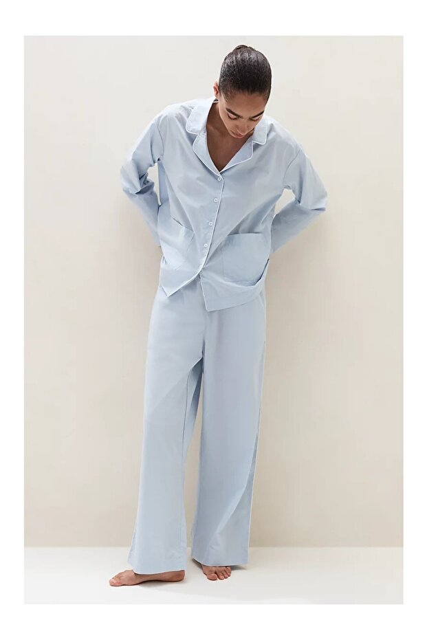 Organic Cotton Poplin Pajama Set for Women