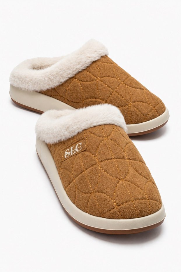 Women's Embroidered Double Color Gondola House Slippers Taba