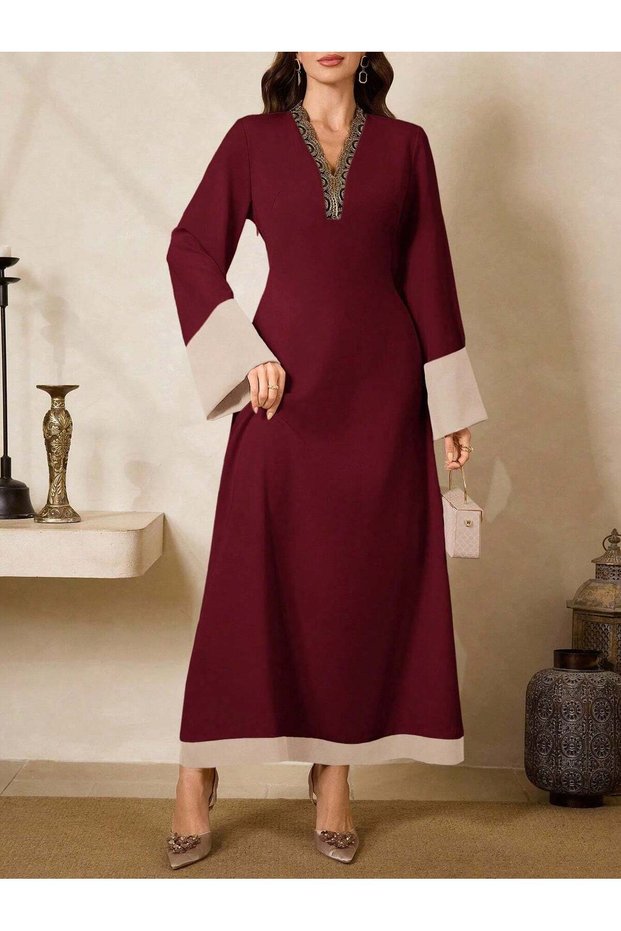 Rochie maxi, bordo - M