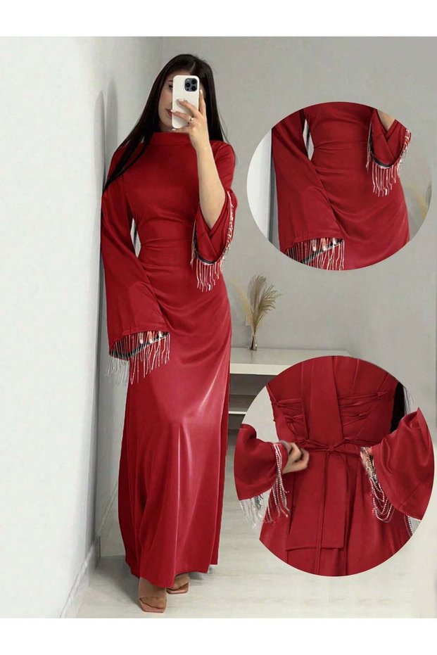 Rochie maxi, roșie - M