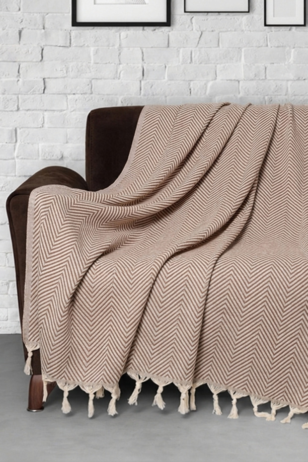 Trendy Sofa Cover Brown Set of 2 170X300 cm