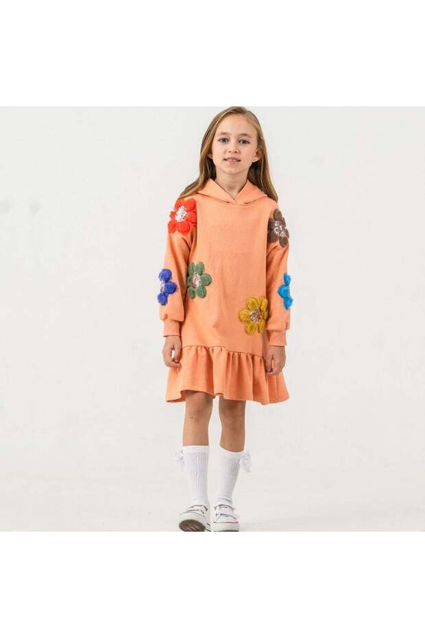 Girl's hooded dress mon-52117