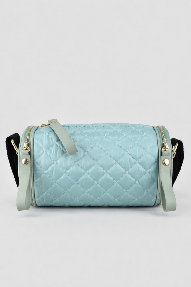 Zely women's parachute fabric cylinder model shoulder bag mint green