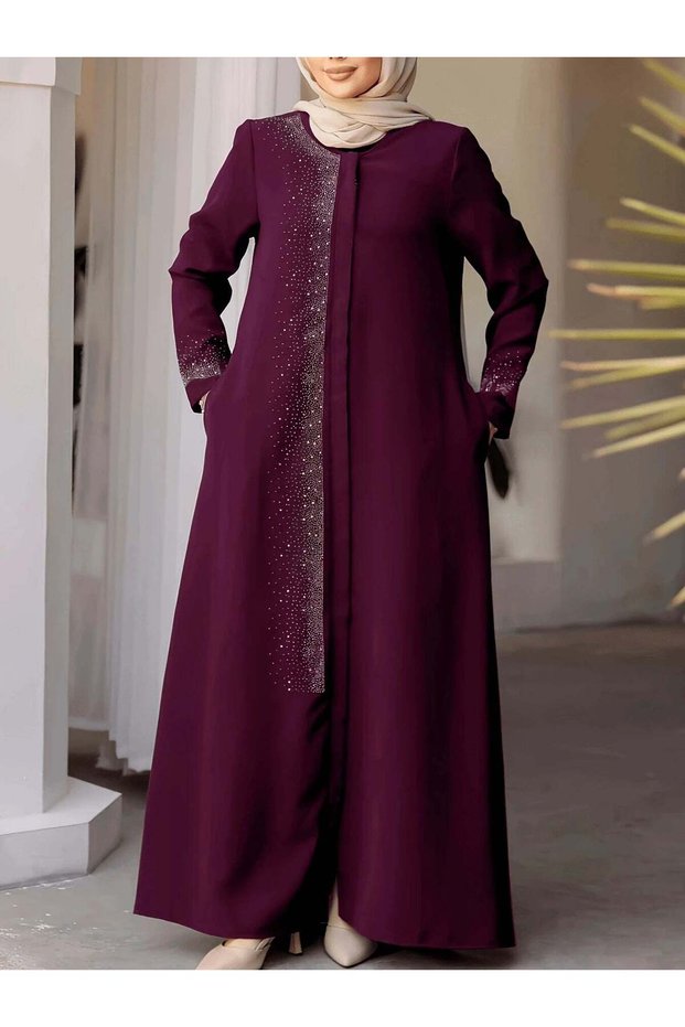 Rochie maxi, bordo - XL