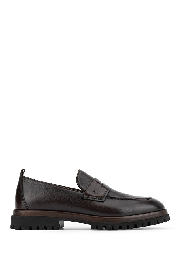 Men's Genuine Leather Brown Loafer Shoes