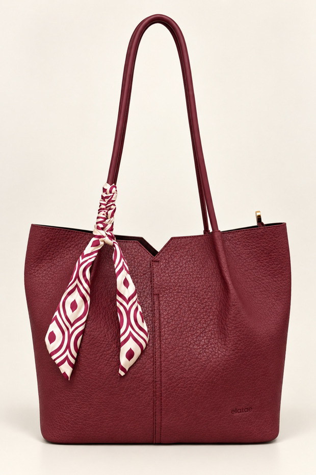 Women's Shoulder Bag Lightweight 3-Compartment Large Volume Daily Tote Bag with Large Size Shawl Accessory Elt