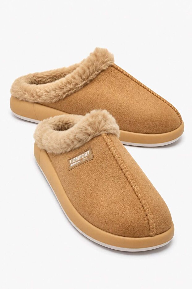 Men's Fur Gondol House Slippers Taba