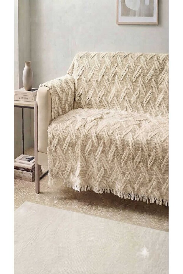 Sofa Covers - Beige - Geometric pattern