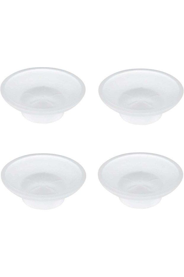 4 Pack Soap Dish Round, Frosted Glass Replacement Spare Soap Holder for Bathroom Vanities Countertops Kitchen Sink