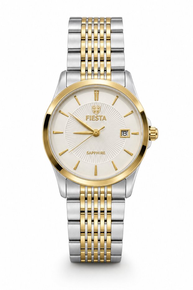 Women's Sapphire Glass Calendar Analog Metal Cord Wristwatch 2 Years Warranty