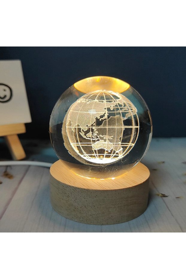 Decorative Illuminated Glass with Earth Globe Design