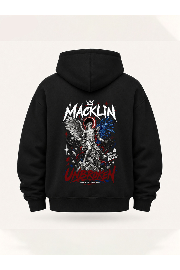 Unisex Men's and Women's Unbroken Design Printed Oversize 3 Thread Hooded Sweatshirt
