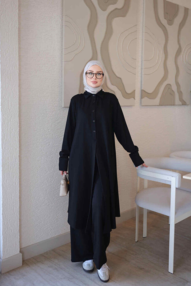 Modest Two Piece Set - Black - Long