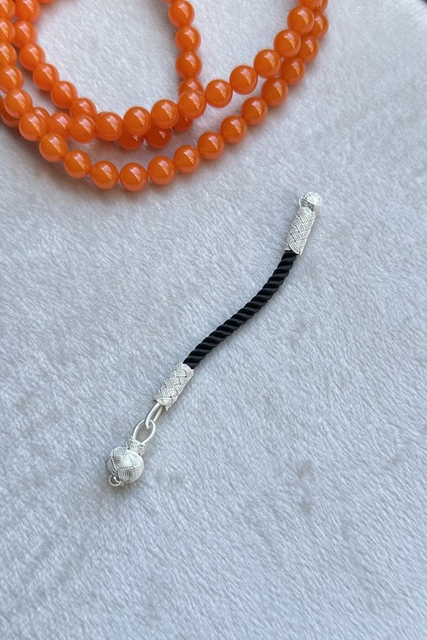 Silver Kazaziye Single Short Prayer Bead Tassel, Suitable for Small Size Prayer Beads Pus130