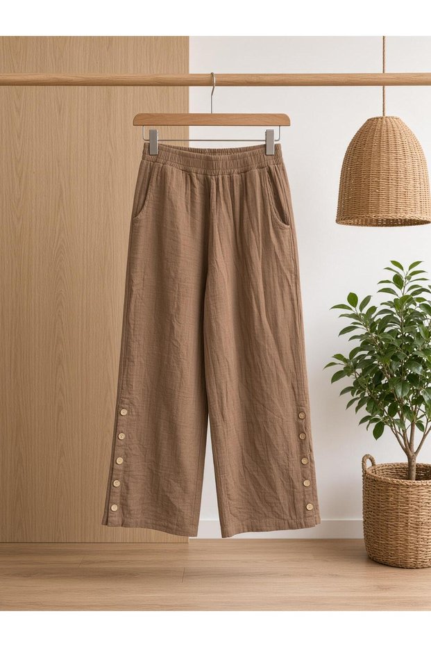 Muslin Buttoned Trousers