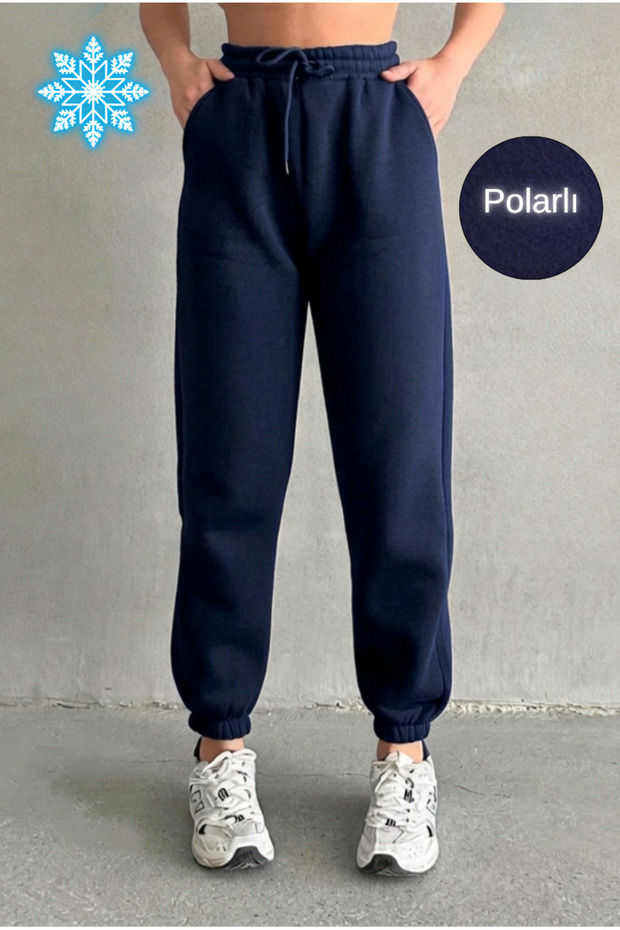Women's 3 Thread Fabric Fleece Jogger High Waist Sweatpants