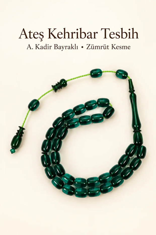 A. Kadir Bayraklı Master Craftsmanship Fire Amber Prayer Beads – Emerald Cut