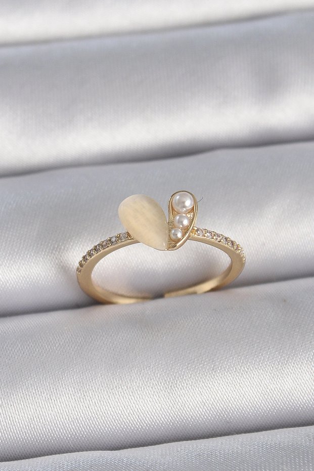 Brass Silver Color Adjustable Zircon Stone White Enamel Heart Model Women's Ring Tj-Byk3376