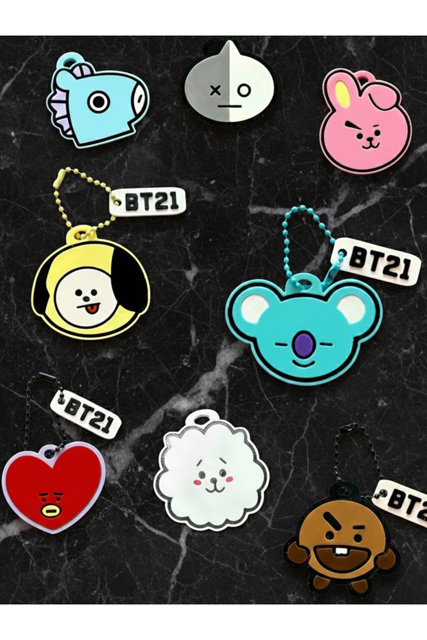 Bt21 Themed Cute Figure Keychain Set (8 Pieces)