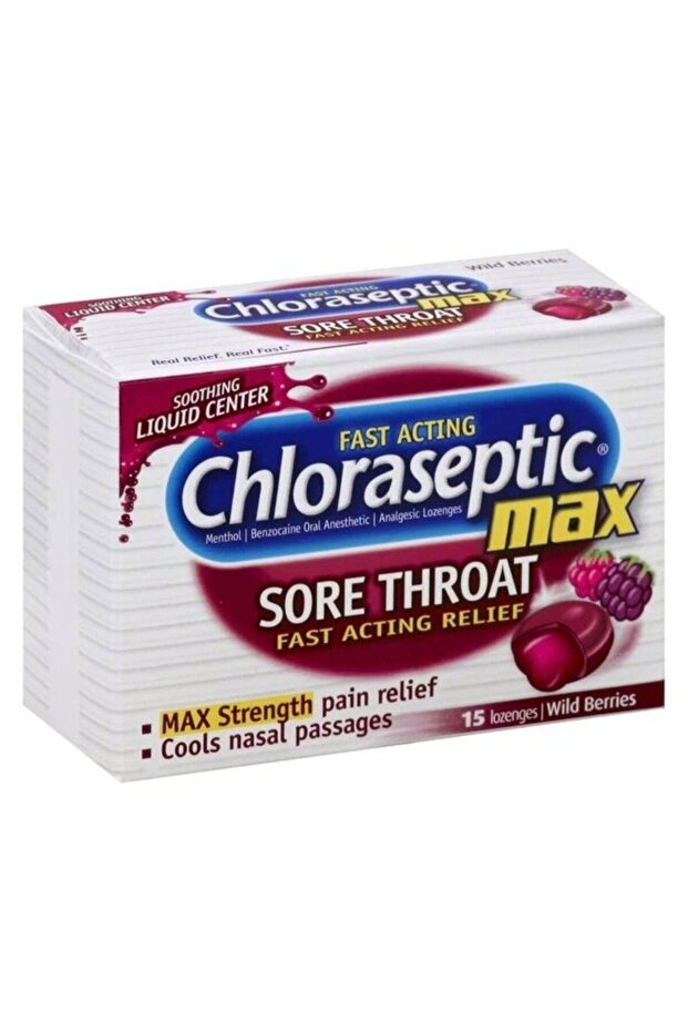 Sore throat, Fast acting, Wild berries 15 Lozenges