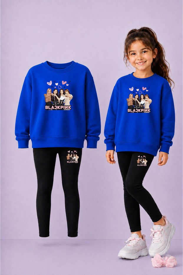 Children's Crew Neck Sweatshirt and Skinny Leggings Set – Winter Top and Bottom Set