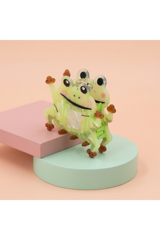 Premium Hair Clip with Cute Frog Design - Strong Hold Shiny Clip