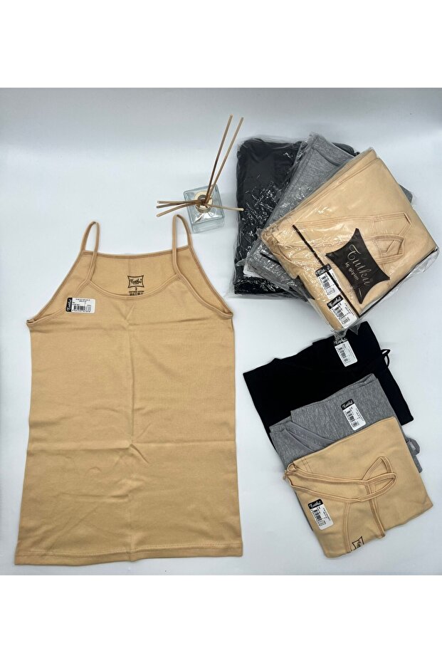Women's Cotton Ribbed Strap Undershirt 1 Piece