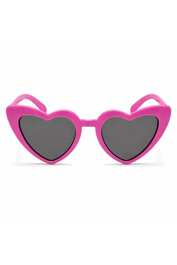 Pink Retro Heart Glasses 80S 90S Style Party Glasses