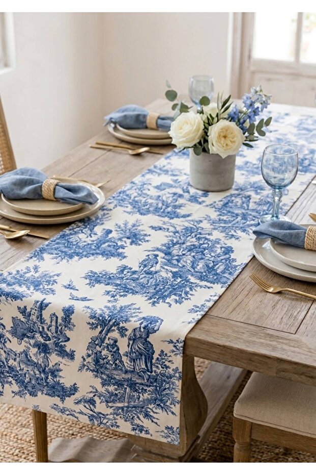 French Villagers 40X140 Stylish Modern Tablecloth & Runner – Elegance Series