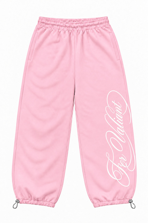 Unisex Baggy Sweatpants with Fleece Inside, Printed Design, and Stoppers