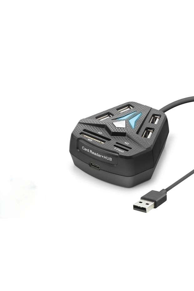 USB Hub Card Reader 8 Ports Black A068B