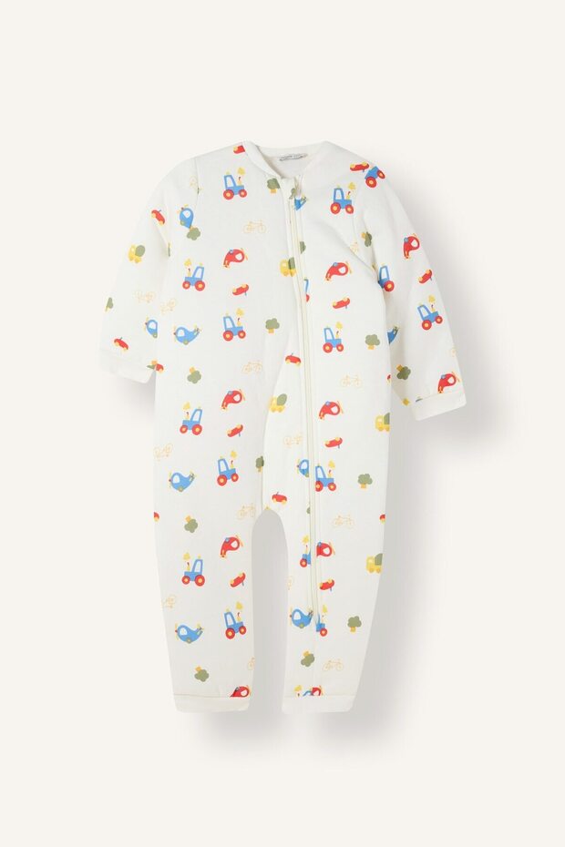 Printed Zippered 1.6 Tog Fiber Inside Jumpsuit for Baby Boy H6653A526Wn