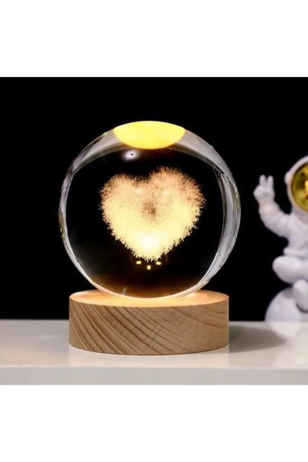 Heart designed lighted glass sphere 62