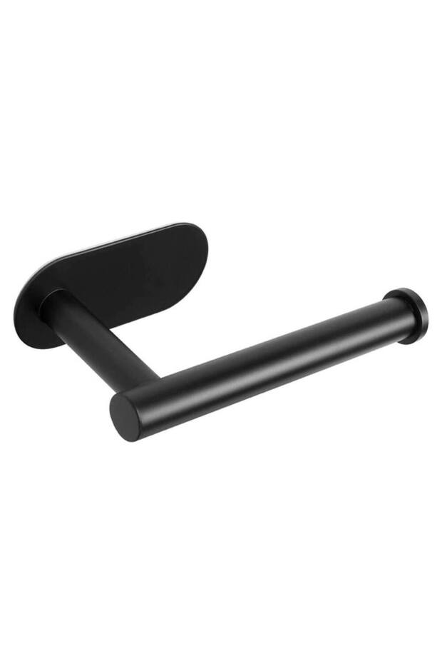 Self-Adhesive Toilet Paper Holder – Matte Black Modern Bathroom Roll Hanger