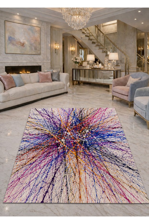 Sdt Mixed Patterned Modern Woven Base Decorative Carpet Sdtamor1571