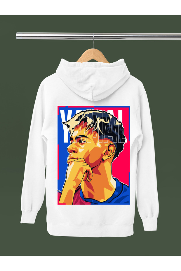 Lamine Yamal Printed Cotton Long Sleeved 3-Yarn Hooded Sweatshirt