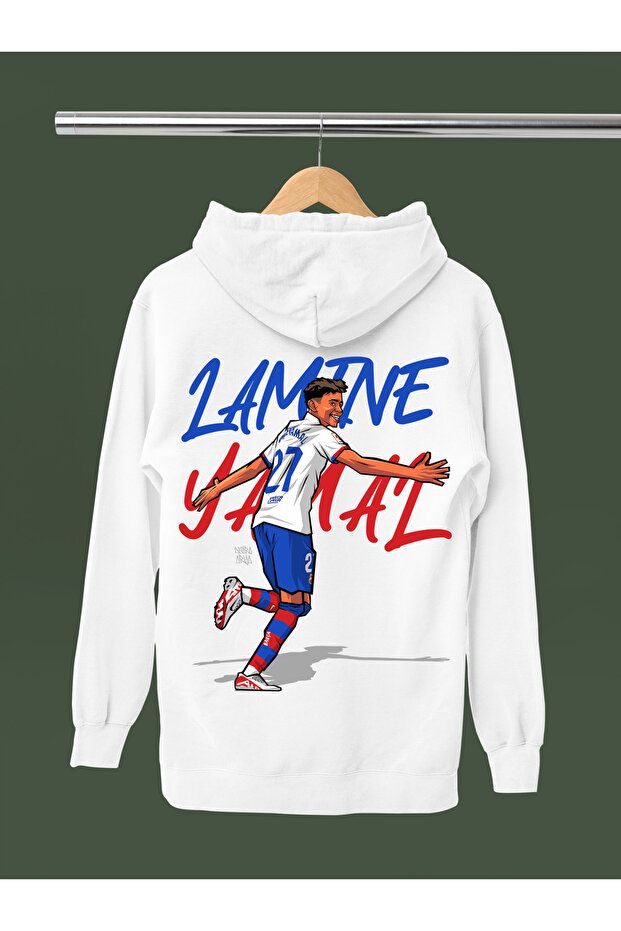 Lamine Yamal Printed Cotton Long Sleeved 3-Yarn Hooded Sweatshirt