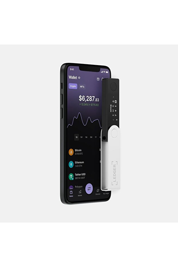 Nano X Crypto Hardware Wallet with Bluetooth & USB-C for iOS & Android - Onyx Black