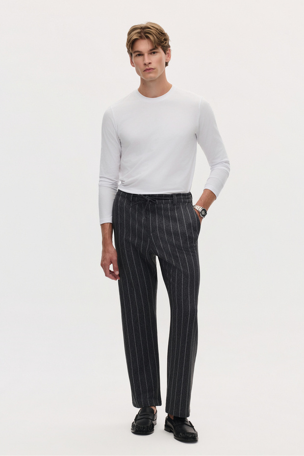 Astoria Cotton Blend Striped Trousers