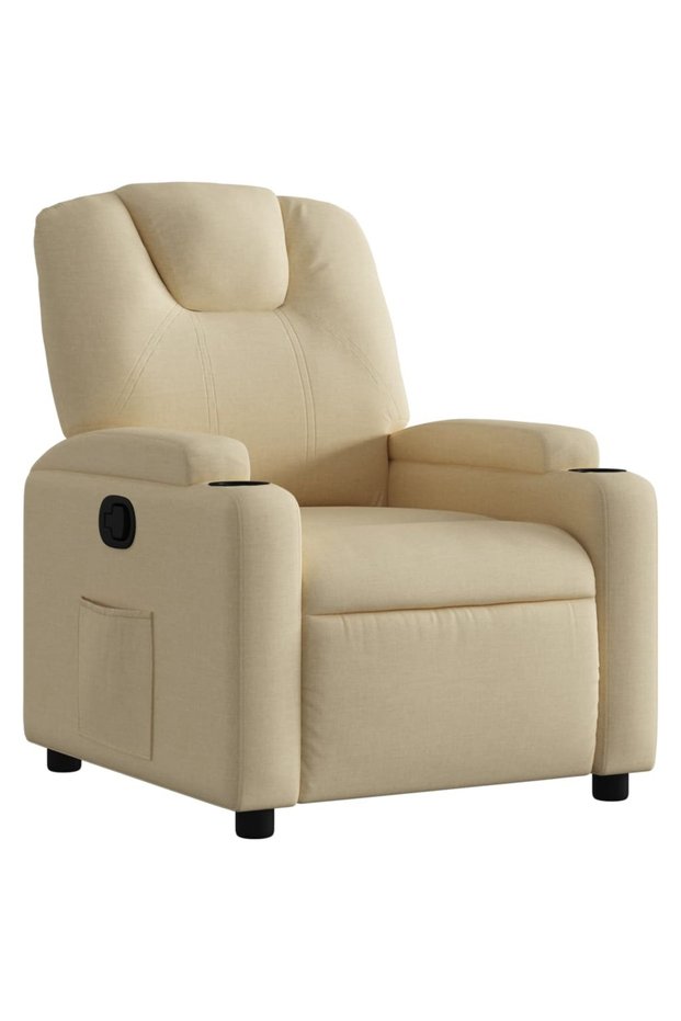 Fotoliu rabatabil, material textil crem