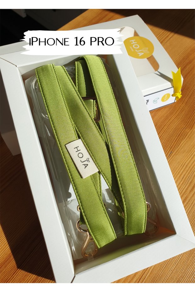 Matcha iPhone 16 Pro Satin Phone Strap Satin Strap Phone Case