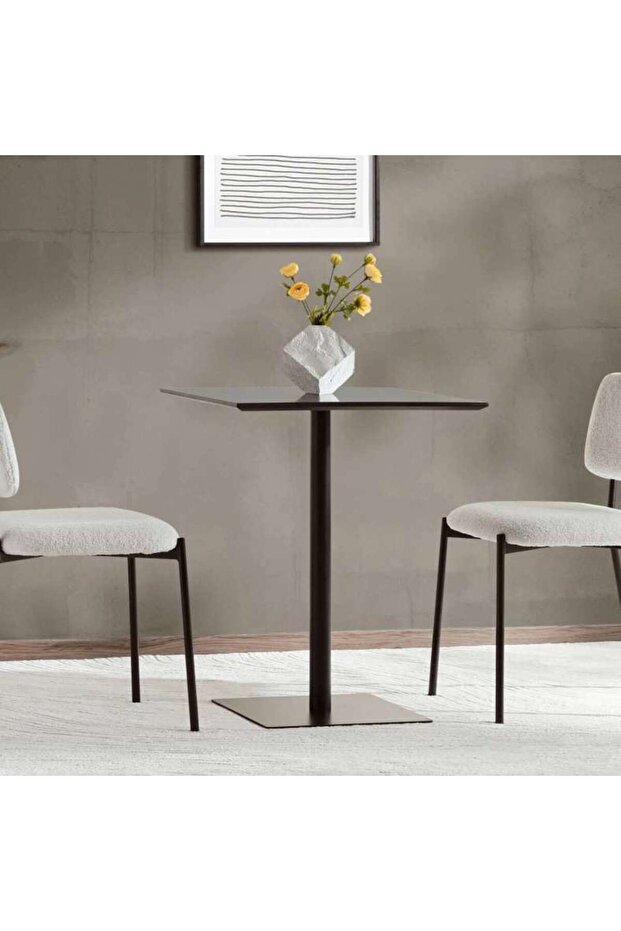 Bian 2 Seater Dining Table Square Wood - Black